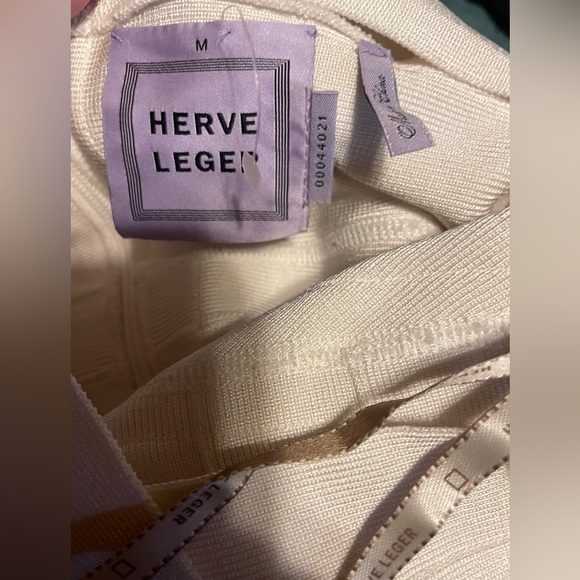 Herve Ledger Off White Bandage Mini Dress Medium Bodycon Party Cocktail - Picture 7 of 11
